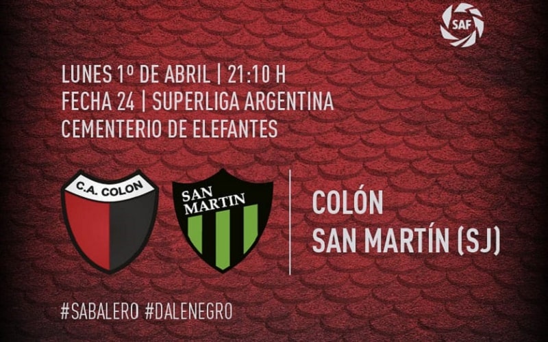 Colon vs San Martin SJ